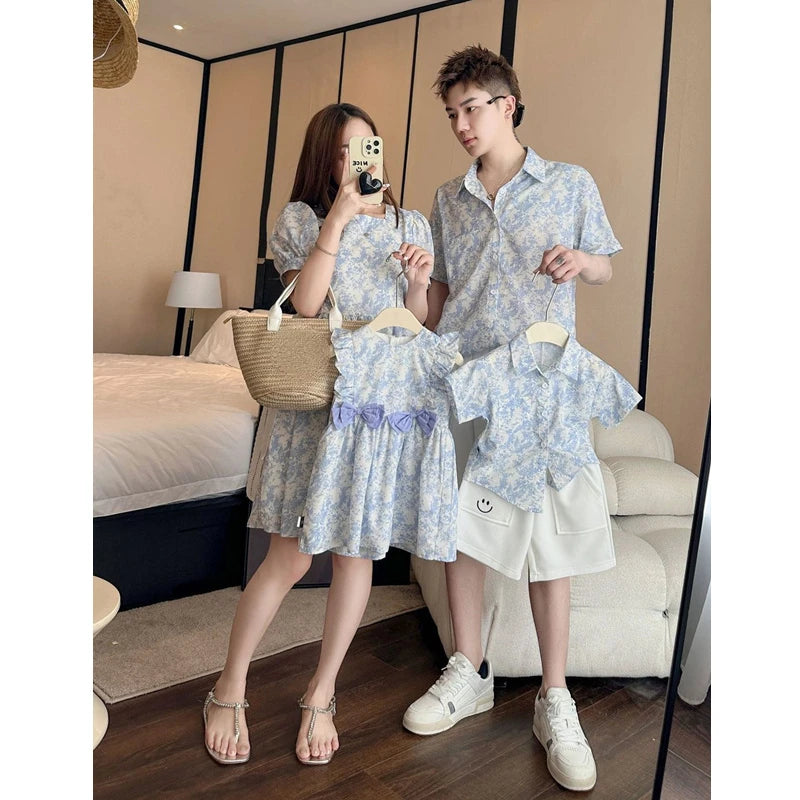Resort Family Summer Couple Look Beach Clothes Mother and Daughter Dress Vacation Father Son Combinations Shirts Shorts Outfits