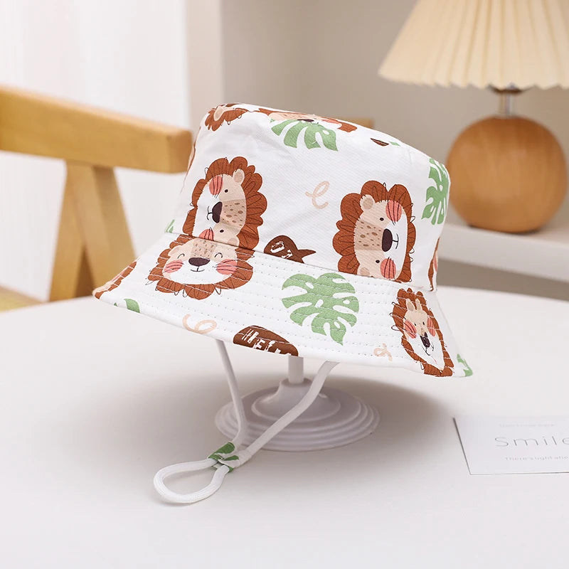New Panama Summer Baby Sun Hat for Girls and Boys Beach Sun Cap Cartoon Autumn Kids Fisherman's Cap Outdoor Baby Bucket Hat