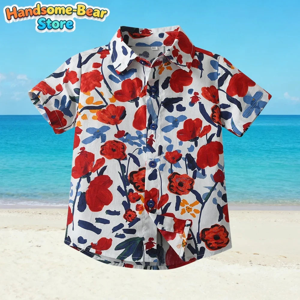 Hawaiian New Kids' Shirt Fashion Pattern 3D Print Shirt Summer Holiday Casual Harajuku t-Shirt Outdoors Simple Boys Girls Shirts