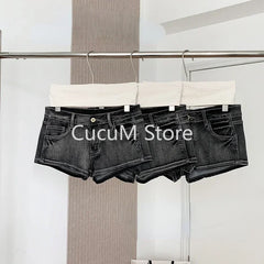 Harajuku Women's jeans Shorts y2k Grunge Vintage streetwear beach jorts clothes 2000s Denim Hot Pants Japanese 2025 summer