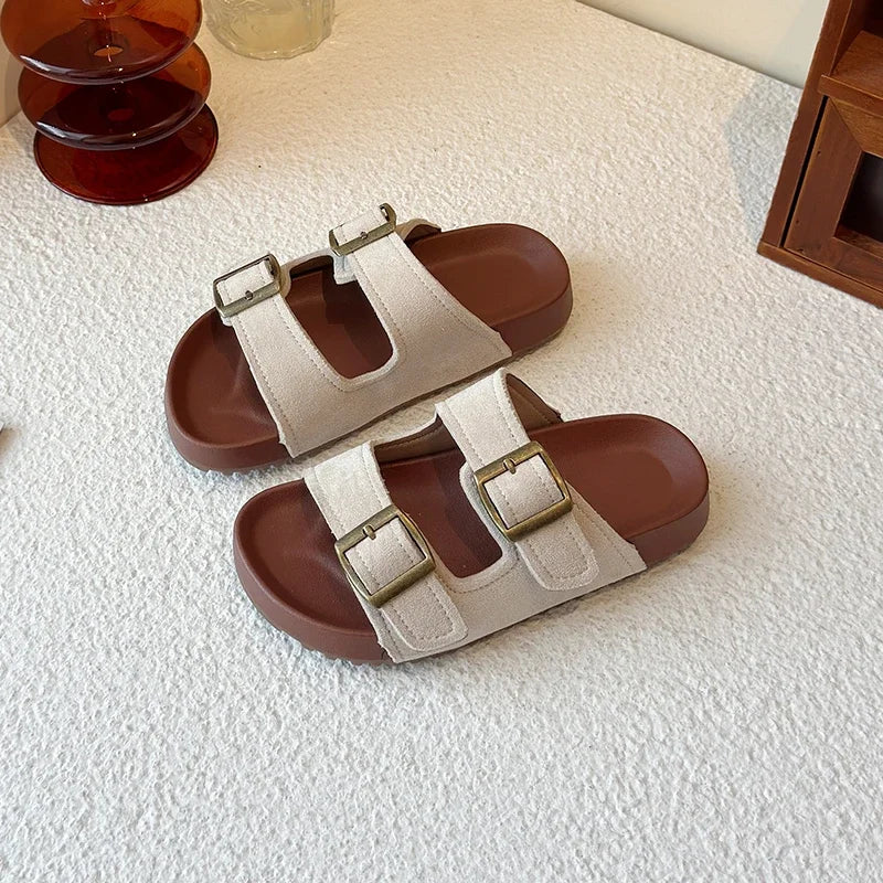 New Trend Girls Open-toe Slippers Summer Children's Causal Slip-on Shoes Fashion Kids Simple Boys Beach Flat Slippers Non-slip