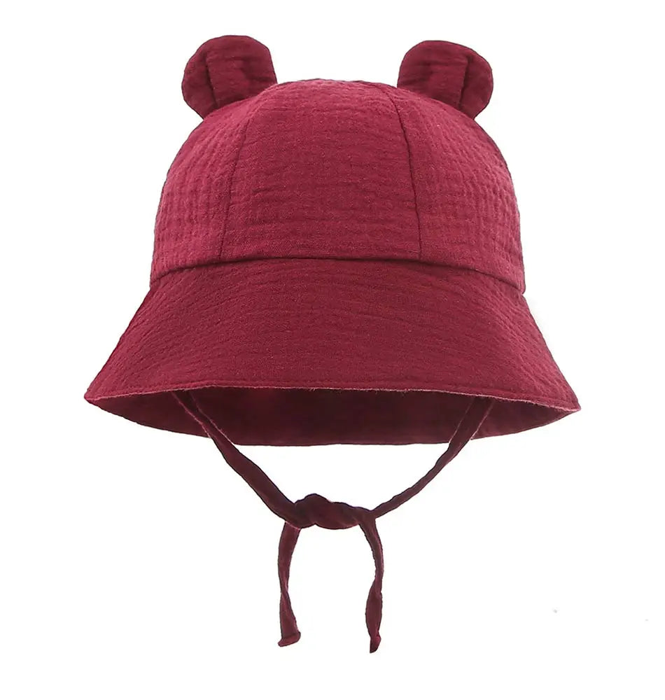 Newborn Boys Girls Bucket Hat Summer Kids Toddler Panama Cap 0 to 12 Months Soft Cotton Baby Sun Hat With Ears Cute Bunny
