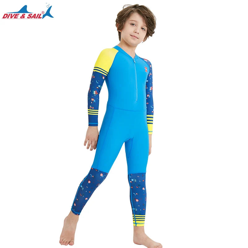 Boys/Girls UV Protection UPF50+ Swimwear Full Body Stinger Swimsuit Chlorine Resistant Bathing Suit One-piece Rash Guard