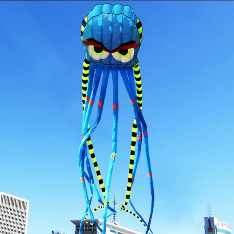 3D 8-meter Octopus Kite Four-colors Large Animal Soft Kite Outdoor Inflatabls Adult Kites Easy To Fly Nylon Tear Resistant