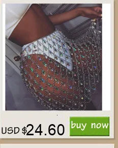 Sexy See Through Metal Sequin Maxi Skirt Women Summer Y2K Gothic Long Skirts for Woman Night Club Rave Outfit Beach Dress Sets H