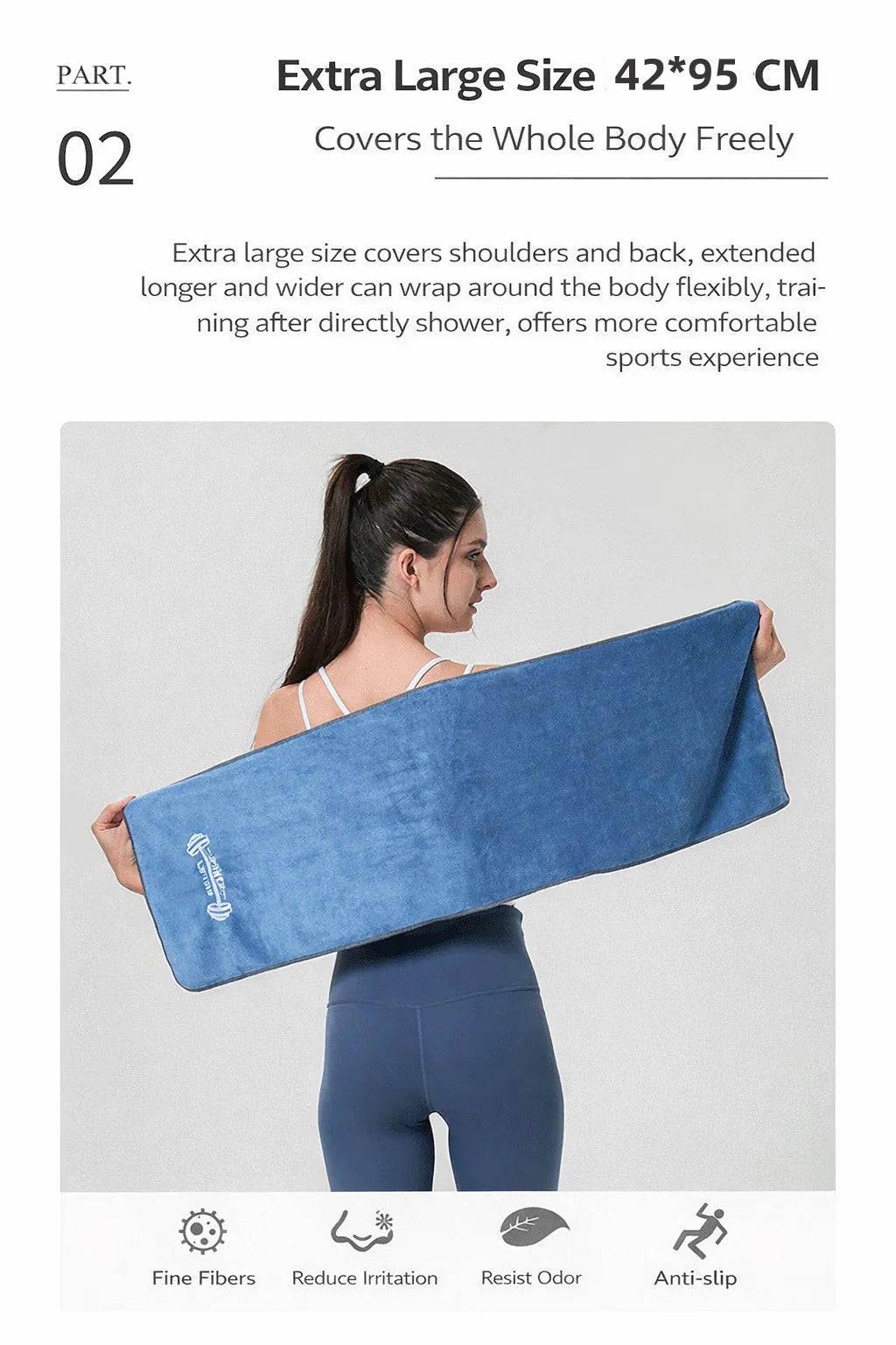 Fitness Quick Dry Towel 42*95cm Microfiber Gym Yoga Training Swimming Tennis Towel Beach Jogging Body Anti-slip Sports Sweat