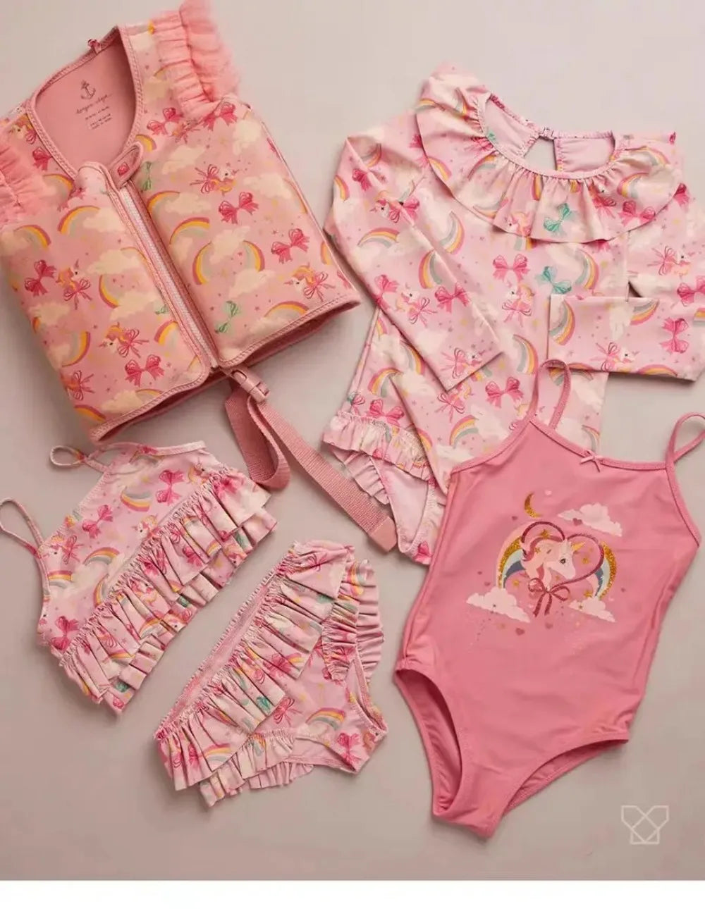 2026 KS Baby Girls Swimming Suit Wear Kids Clothes Girls Holiday Swimwears Bikini One Piece Cap Sister Brother Matching 18M-9Y