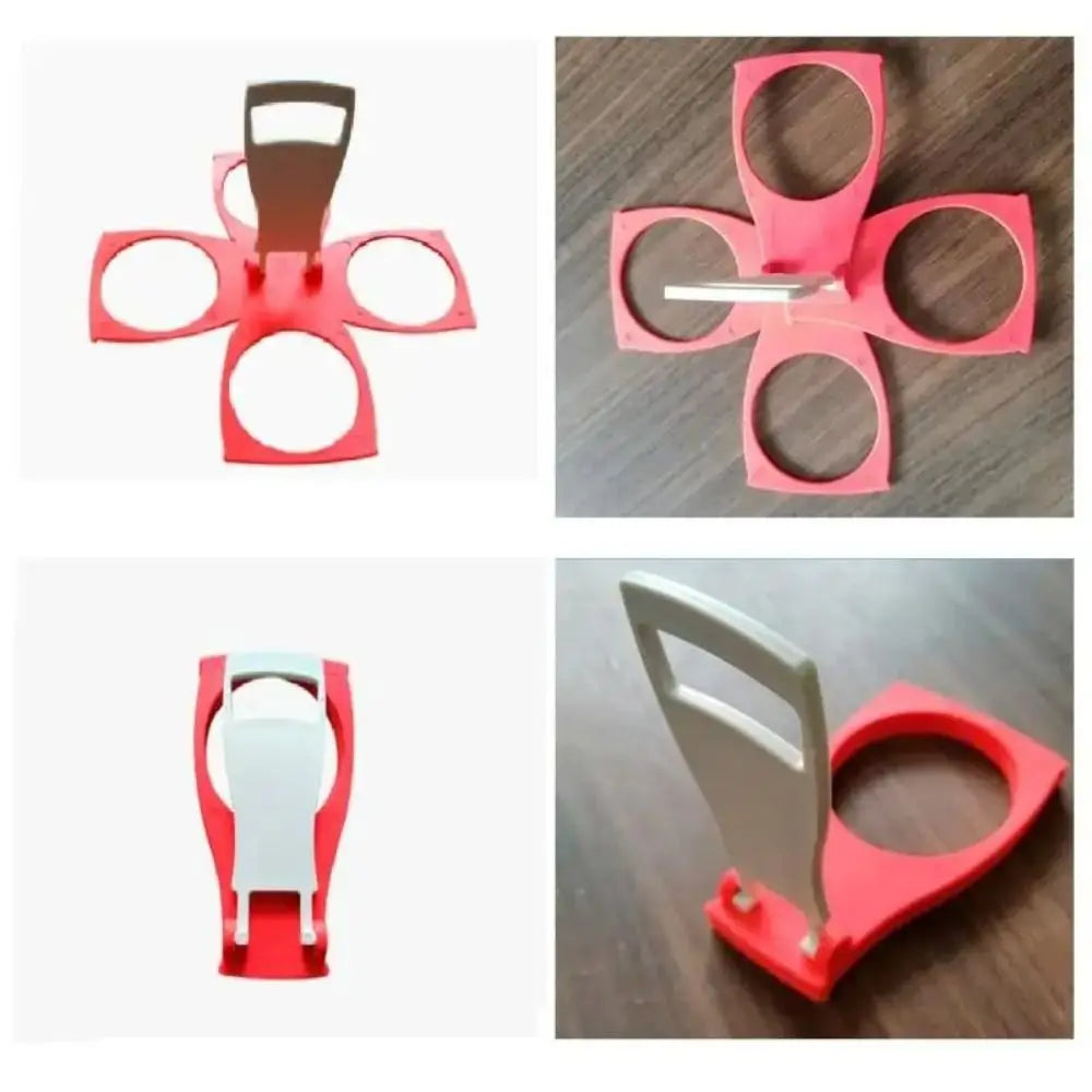 Unique Plastic Foldable Cup Holder Anti Scalding Rotating Carousel Drink Carrier 4-Cups Cup Carrier Camping