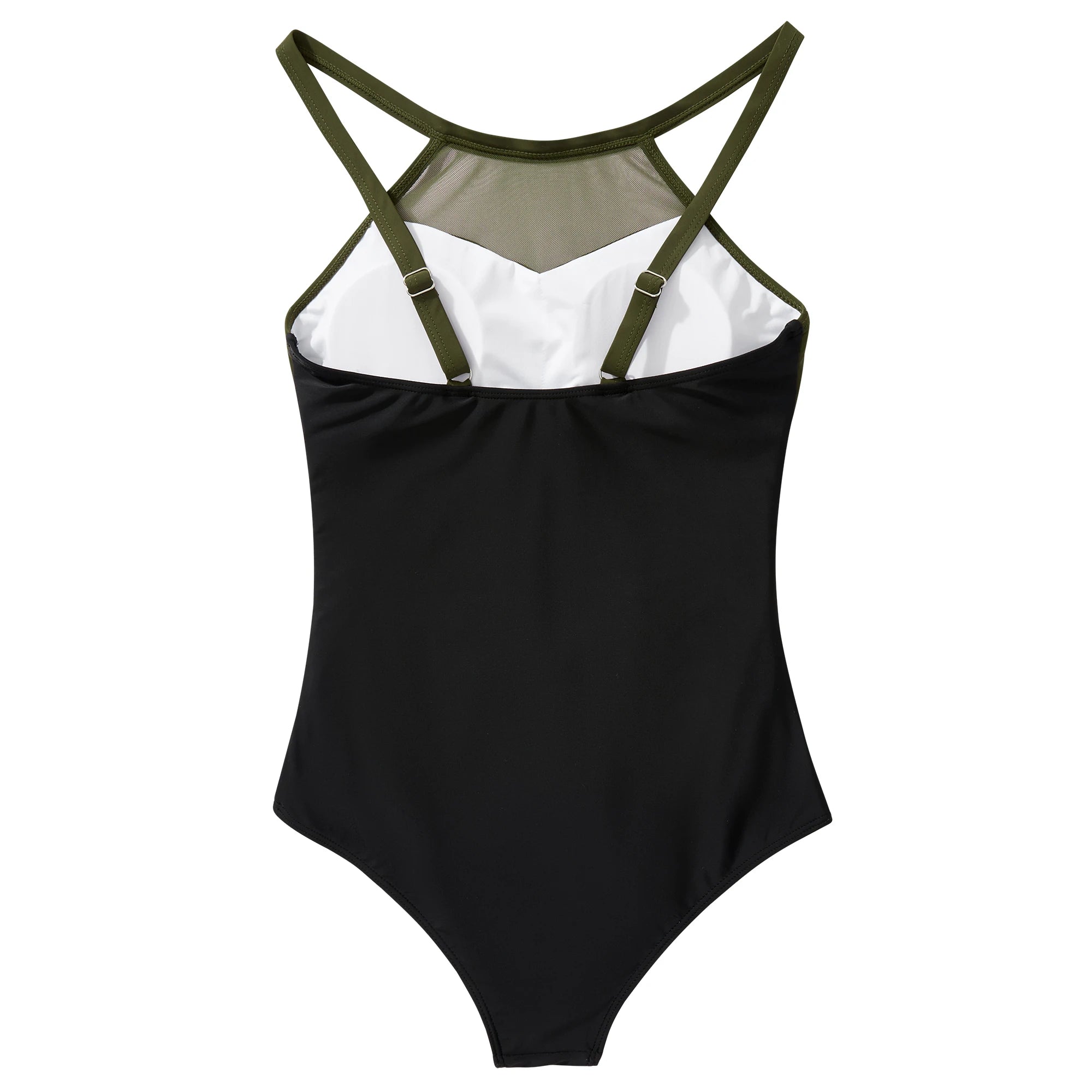 Plus Size One Piece Swimsuits Women Hollow Out Swimwear For Women Mesh Solid Push Up Padded XL Size Bathing Suits Female