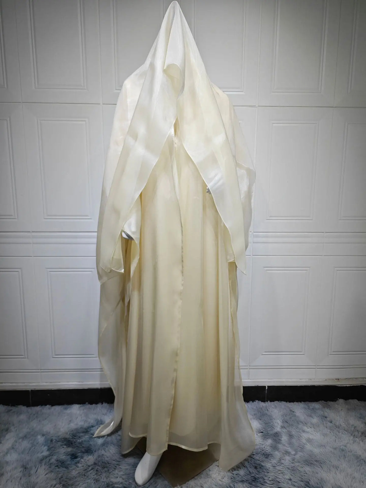 Elegant Arabic Satin Abaya Dress with Hijab Eid Muslim Women Modest Cardigan Islamic Vacation Outfit New in Turkey Kaftan Robe