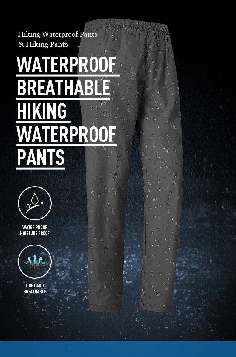 LNGXO Women Men Camping Pants Trekking Climbing Hiking Waterproof Pants Unisex Sports Quick Dry Mountain Rain Trousers Anti-UV