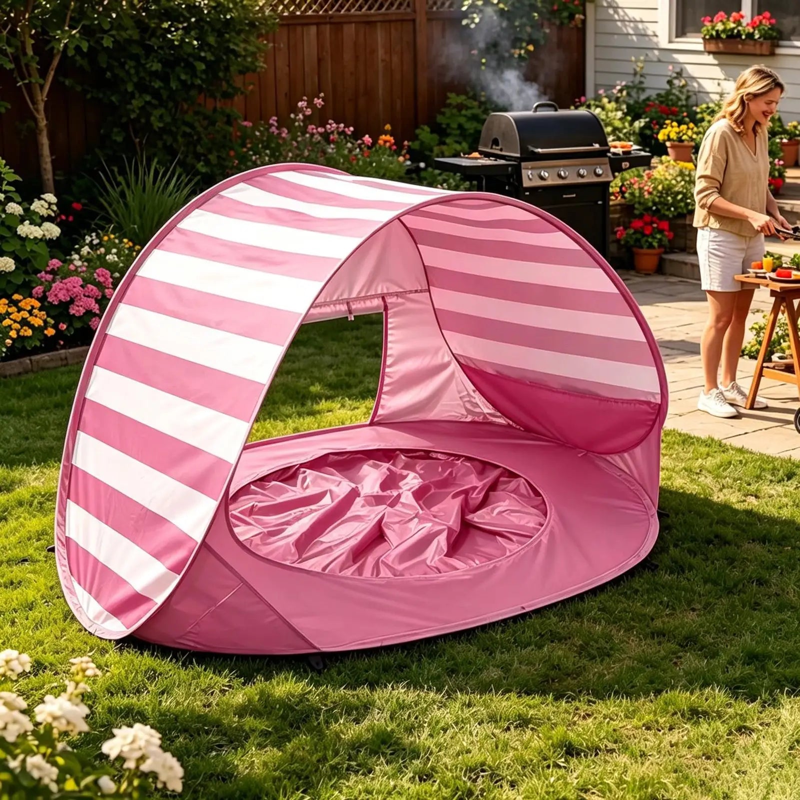 Beach Tent For Kids UV Protection Foldable With Mini Pool Outdoor Shade Tent For Vacation Traveling Camping Picnic Outdoor