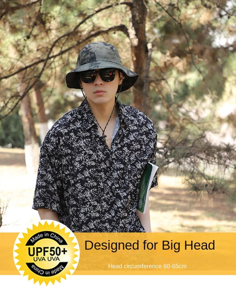 60-65cm Xxl Big Head Hat Men Summer Outdoor Jungle Fisherman Cap Lightweight Sunscreen quick-drying Sun Hats  Hot