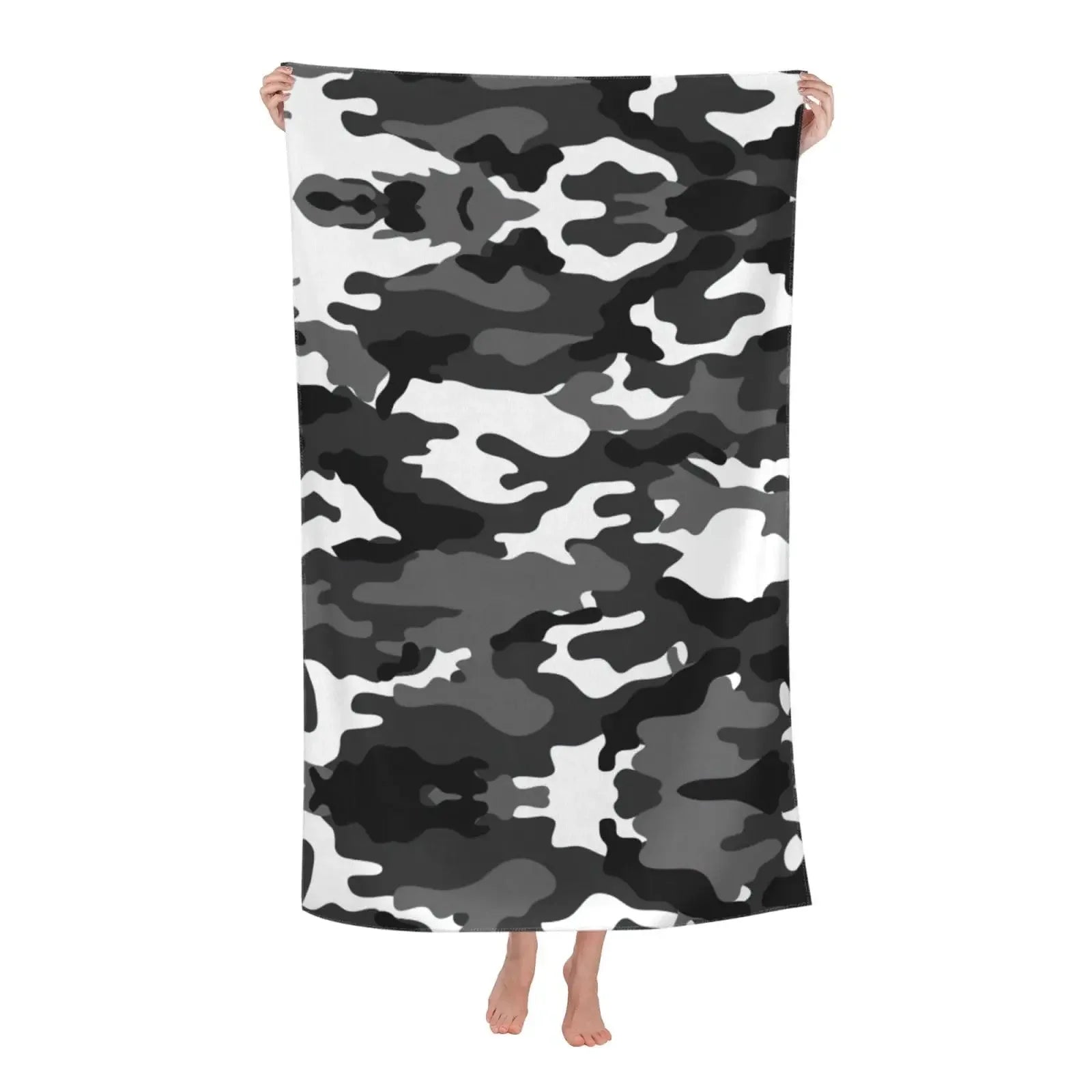 Camouflage Pattern Beach Towel Microfiber Soft Quick Dry Sand Free Towel Absorbent Large Bath Towel,Oversized Yoga Girls Boys
