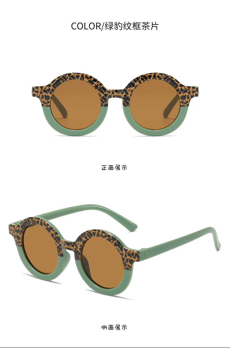 New Children's Sunglasses Korean Edition Girls' Round Frame Sunglasses Personalized Baby Sunscreen Sunglasses Fashion Versatile