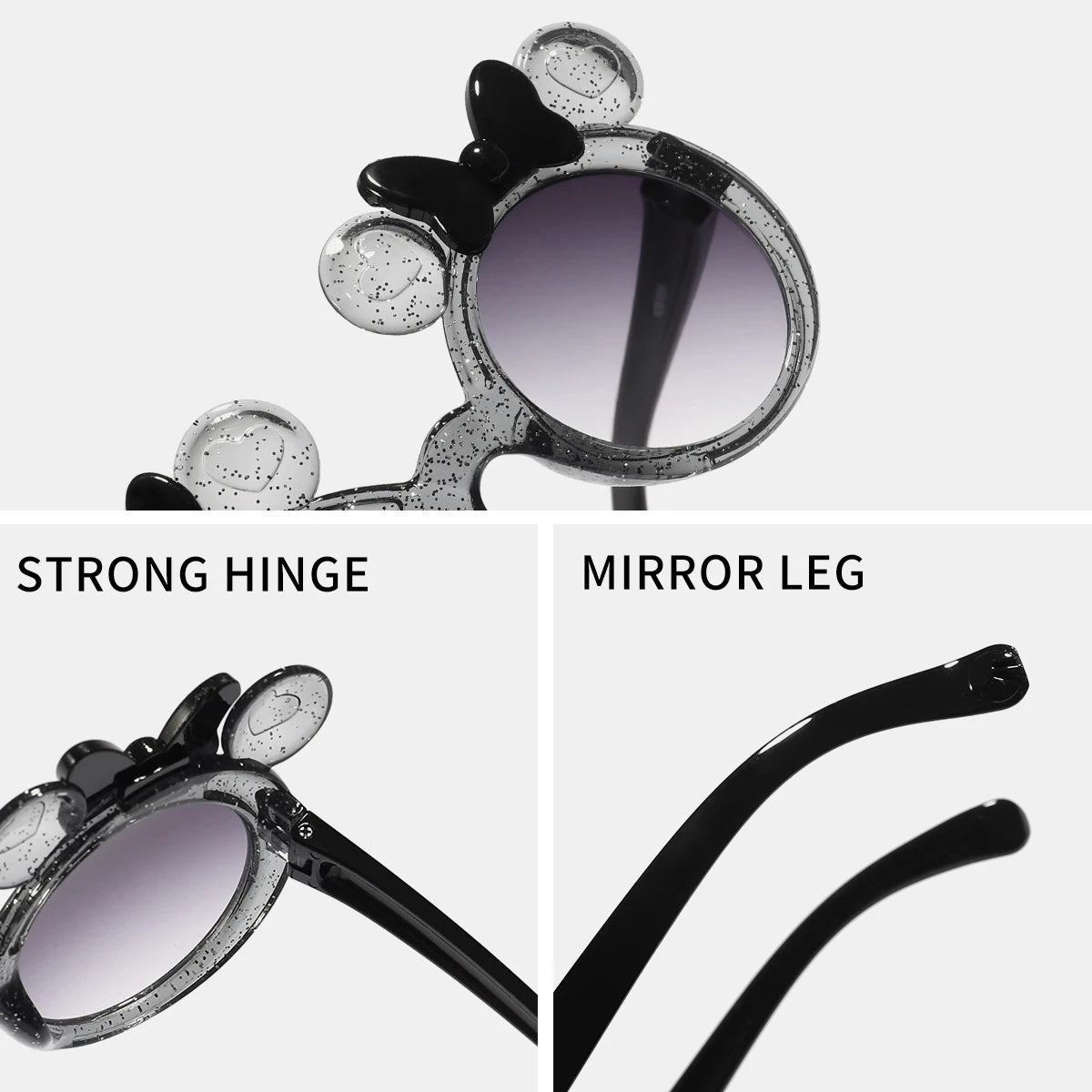 2025 Cartoon Cute Photo Concave Shaped Glasses Children's Bow Candy Colored Sunglasses For Girls, Trendy Sunglasses,