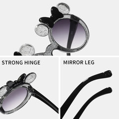 2025 Cartoon Cute Photo Concave Shaped Glasses Children's Bow Candy Colored Sunglasses For Girls, Trendy Sunglasses,