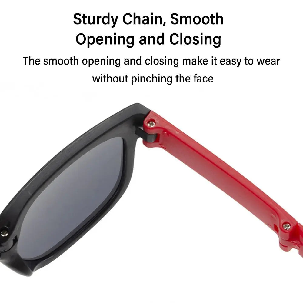 Kids Sunglasses for Toddler Boys and Girls Foldable Sunglasses Children Eyewear Square Frame Travel Goggle UV 400 Shades Eyewear
