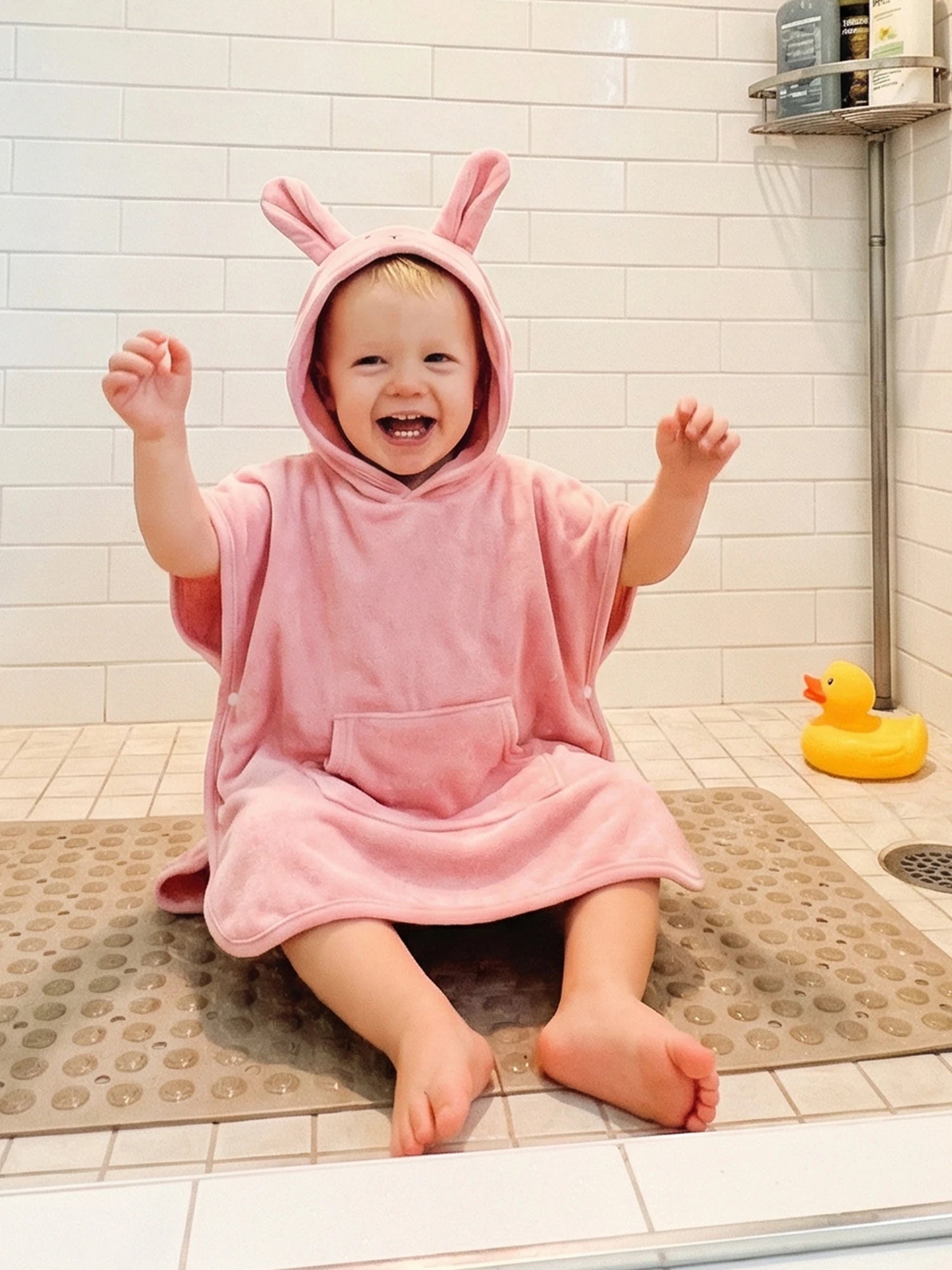 Suefunskry Kids Swim Cover-up Hooded Beach Clothes Cute Bunny Ears Bath Towels with Hood and Pockets Baby Swim Robes