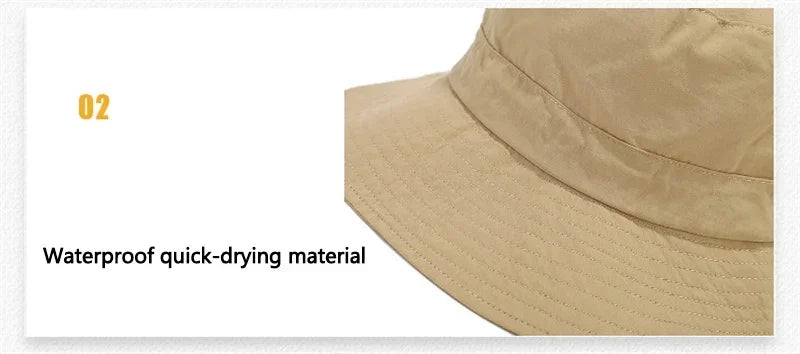 Summer quick-dry outdoor hiking hat for men, foldable and packable, sun protection and shade hat Multifunctional quick-dry visor