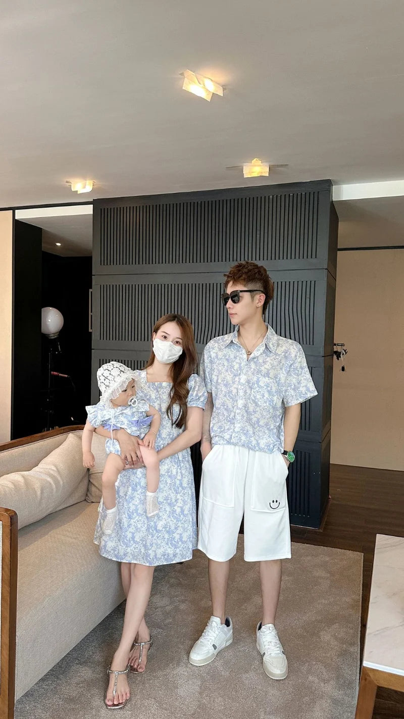 Resort Family Summer Couple Look Beach Clothes Mother and Daughter Dress Vacation Father Son Combinations Shirts Shorts Outfits