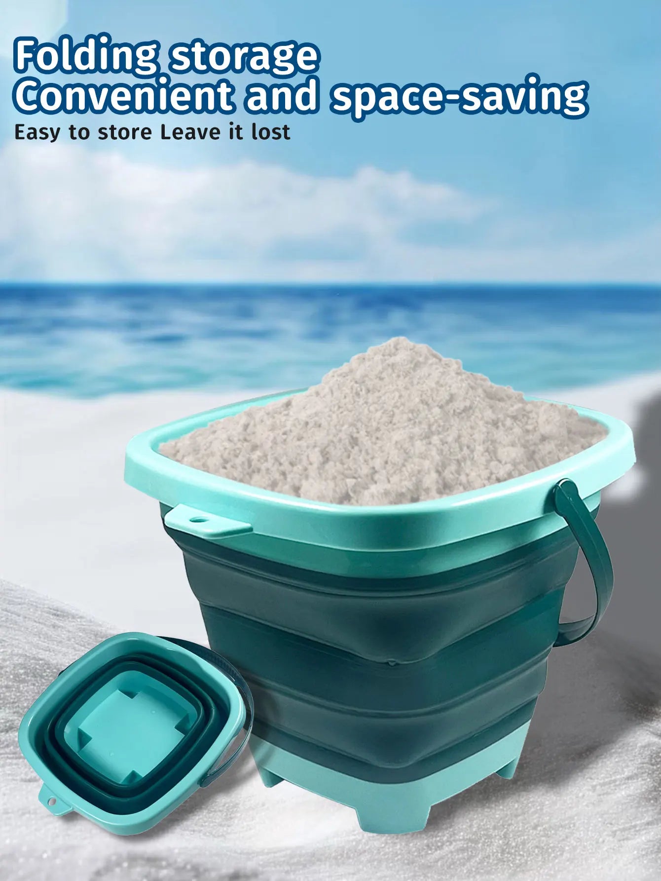 Beach sand toy for children, small extensionable water bucket with multiple functions and portability, suitable for baby sand pl