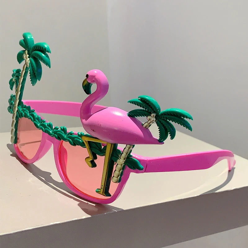 KAMMPT Novelty Party Shades Fun Hawaiian Tropical Fancy Photo Props Eyewear Summer Beach Party Decor Crazy Glasses for Adults