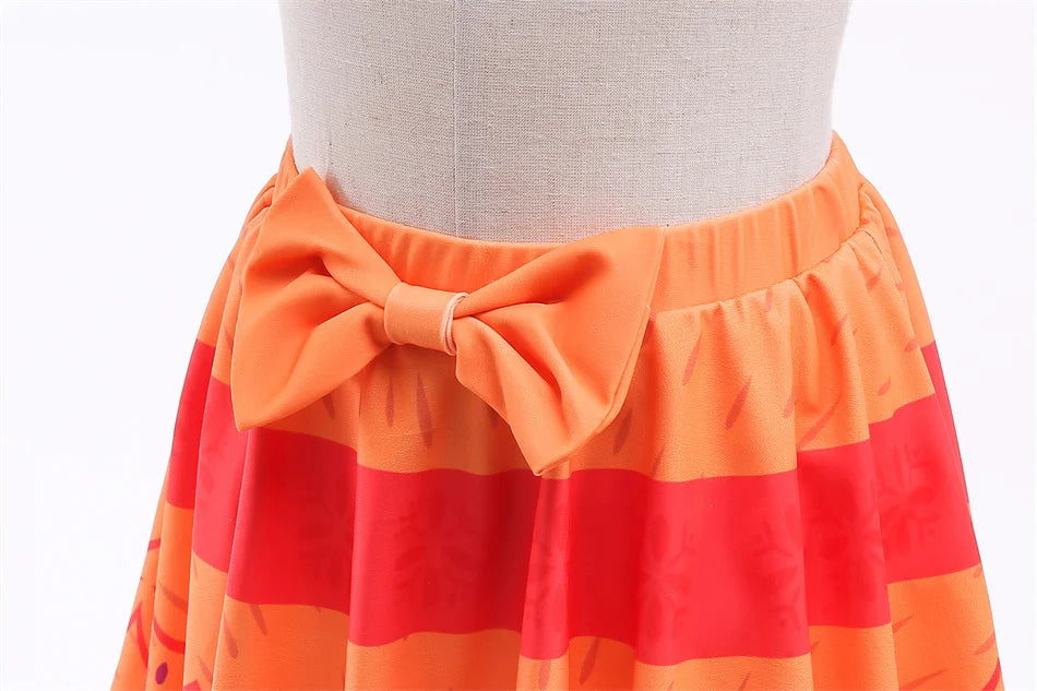 Encanto Cosplay Mirabel Isabela 2Pcs Tops Skirt Set Girls Dolores Luisa Pepa Bikini Swimwear Children Print Beachwear Costumes
