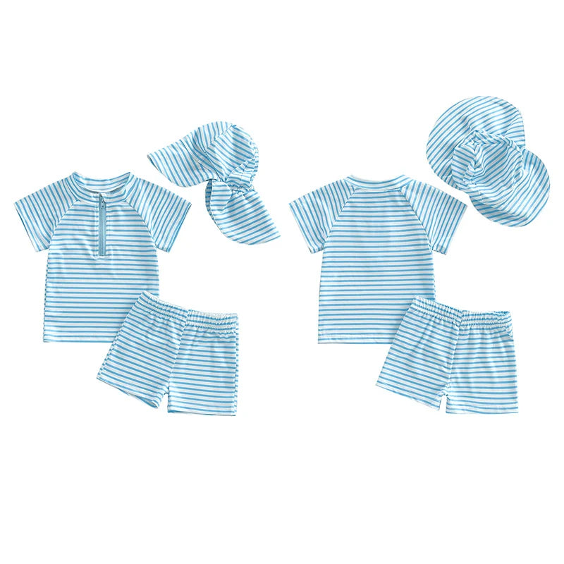 Baby Toddler Boys Swimsuit Infant Girl Swimsuits 6 12 18 24M 2T 3T 4T Bathing Suit Swimwear 3Pcs Set Rash Guard Hat