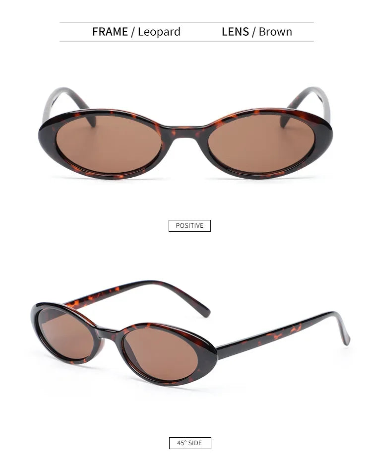 Sexy Small Oval Women's Sunglasses New Fashion Leopard Brown Hot Sun Glasses Female Retro Colorful Shade Eyeglass