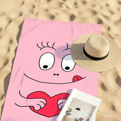 Cute B-Barbapapa Cartoon Towel Soft Pool Gift For Travel Gym Shower Camping Quick Dry Sports Large Beach Towel