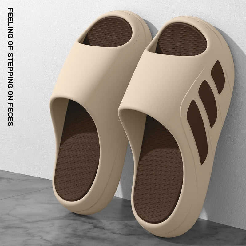 New Men Slippers Slides with a Sense High Aesthetic Value External Wear Anti Slip Thick Bottom, Beach Cool Slippers for Men