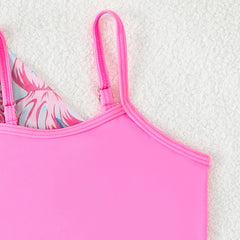 Girls Kids Swimsuit Three Piece Set Summer Split Children Swimwear Cover-Up Swim Suit Toddler Girl Beach Wear Monokini 4-7T