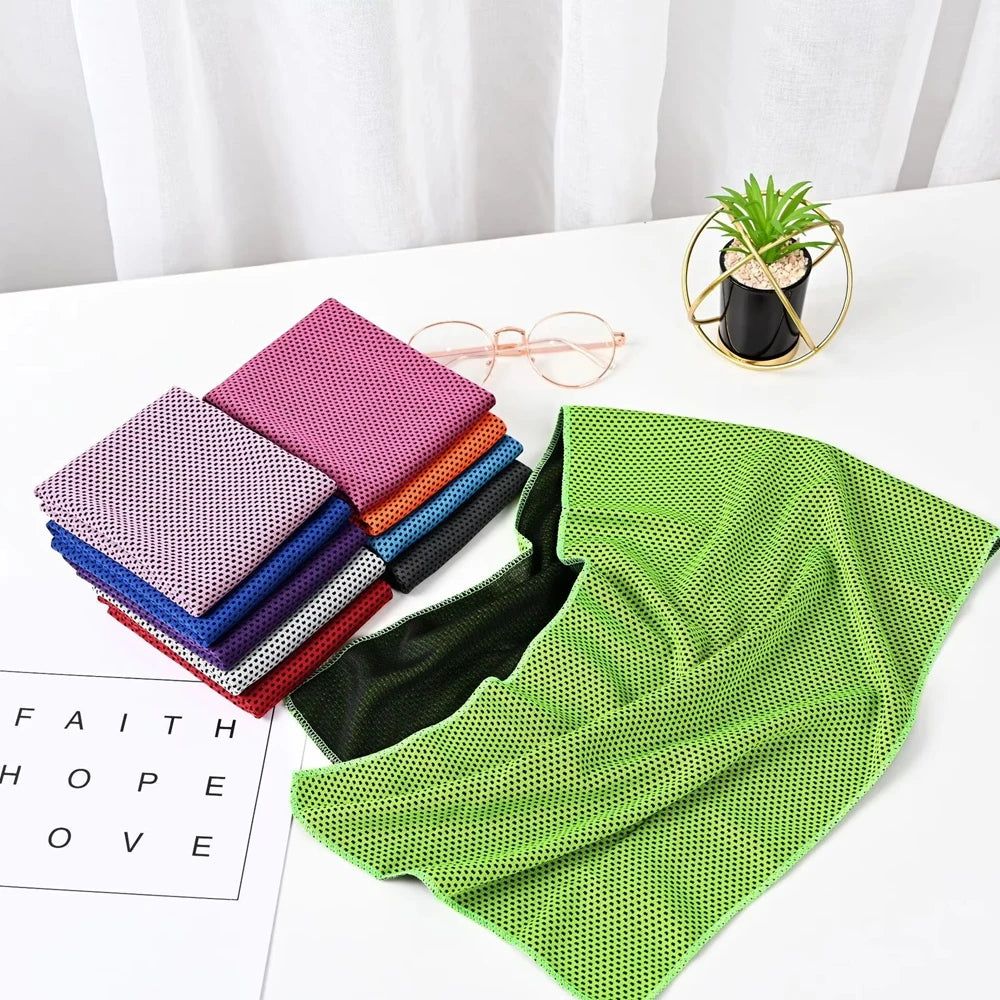 2pc Portable quick-dry Cooling Towels Microfiber Ice Towel Breathable Soft Chilly Towel for Yoga Sport Gym Workout Fitness Towel