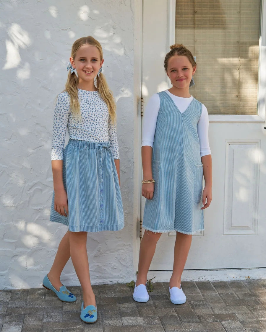 Clearance sale AS SS25 Summer Pinstripe Denim Collection brother and sister matching clothes
