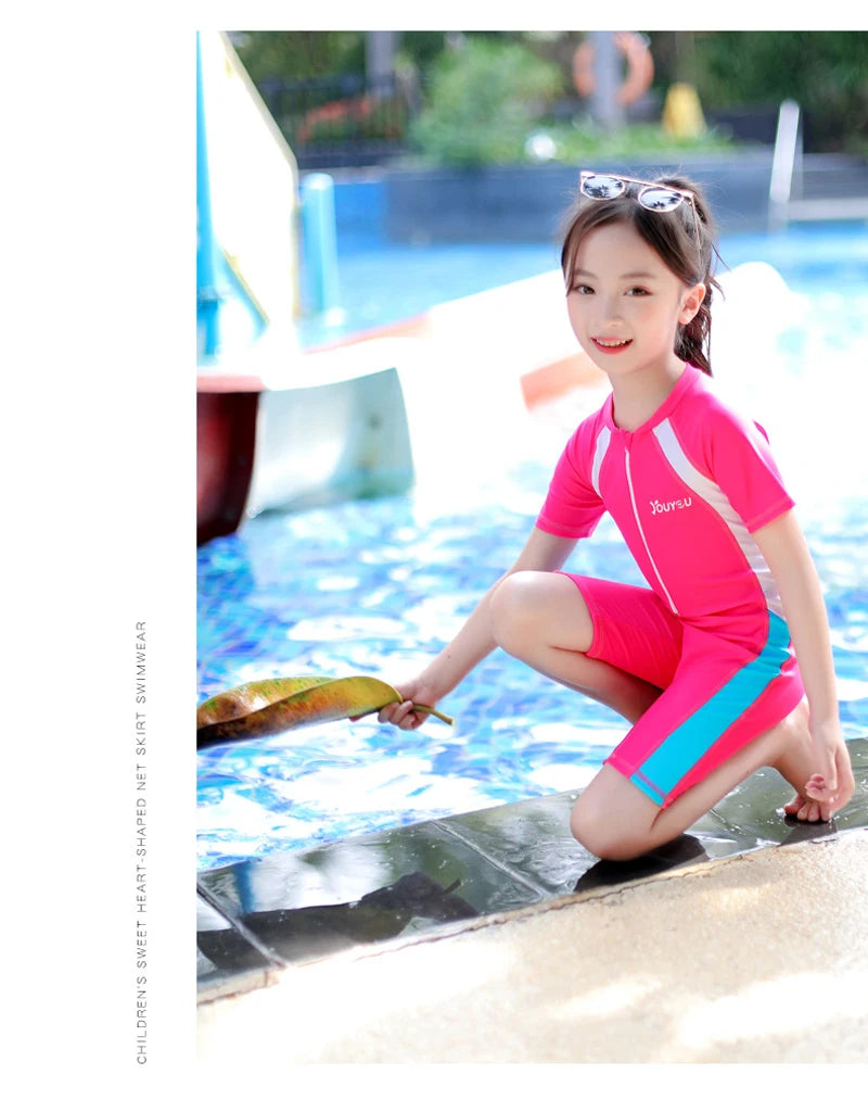 Full Body Boys Swimwear Sun Protection Kids Swimsuit One Piece Children Long Sleeve Bathing Suit Summer Swimming Pool Clothes