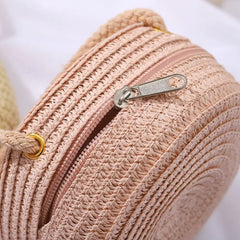 Coin Purse Straw Straw Bag Shell Shape Handmade Summer Beach Bag Handbag Kid Children