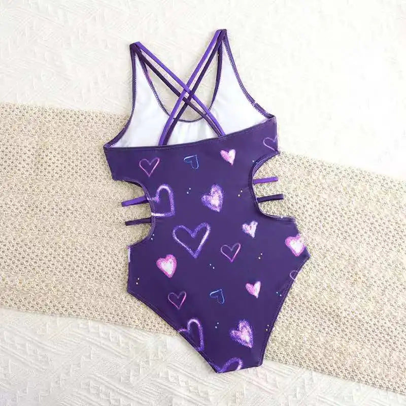 2026 Printed Girls Swimsuit One Piece Padded Kids Swimwear Female Children's Bathers Bathing Swimming Swim Suit Summer Beachwear