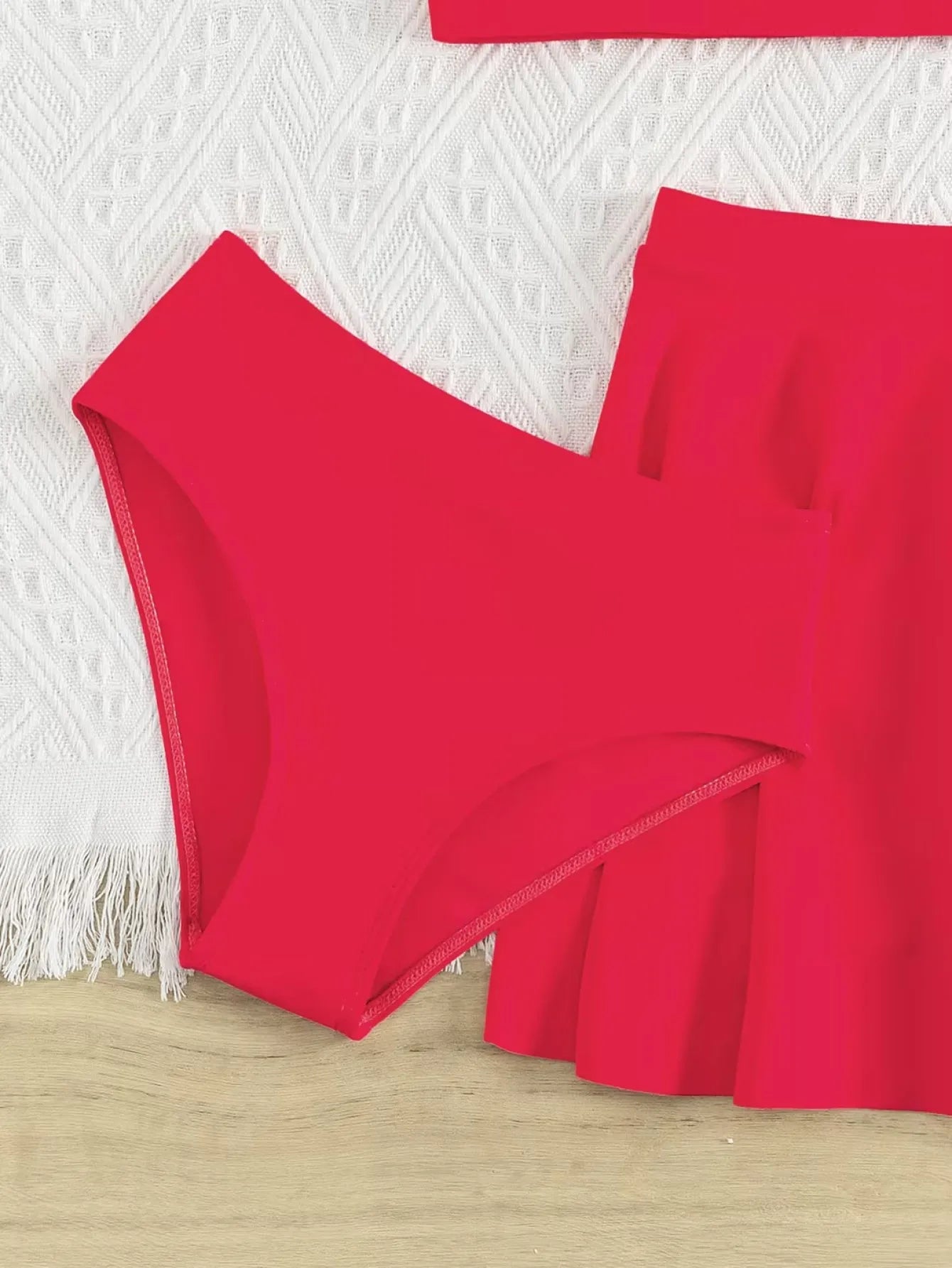 3 Pieces Bikinis With Skirt 2026 Girls Swimsuit Red Kids Swimwear Female Children's Bathers Bathing Swimming Swim Suit Beachwear