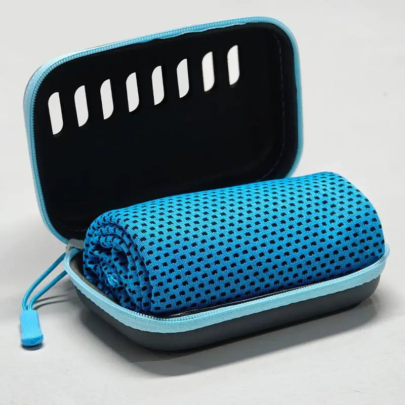 Camping Cooling Towels With EVA Case, Compact & Portable Travel Ice Towel Quick Dry Towels For Sports Gym, Hiking And Yoga