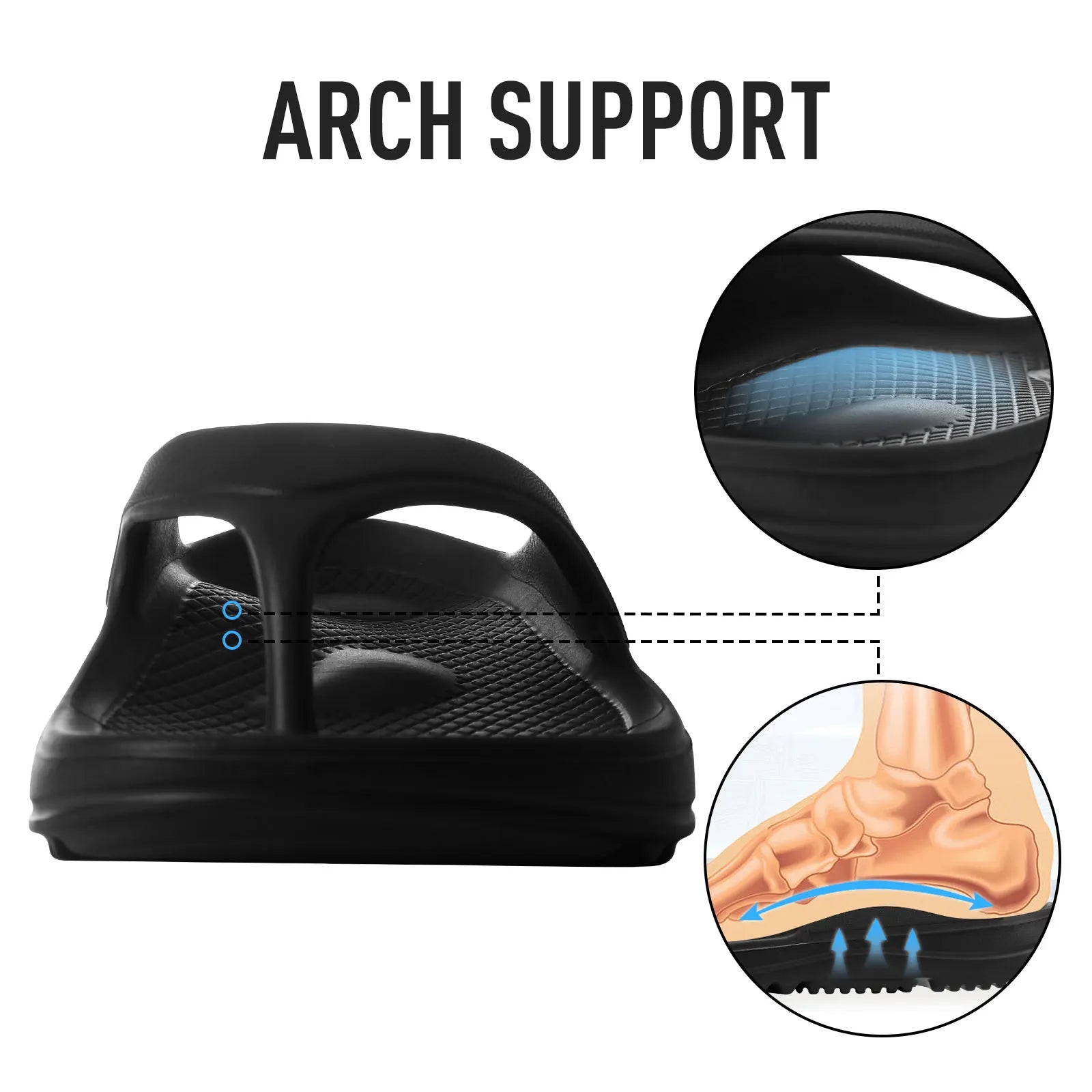 Shevalues Men's Orthopedic Sandals Fashion Couples Beach Flip Flop Summer Outdoor Soft Sandals With Arch Support Bathroom Slides