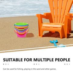 6pcs Children'S Sand Beach Pail Set Reusable Lightweight Outdoor Play For Summer Beach Activities Portable Multi-Use Sand