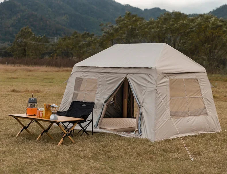 MOUNTAINHIKER 3-5 Person Portable Camping Tent Waterproof Family Beach Tent Quick Opening, Anti-UV Hand Air Pump Inflatable Tent