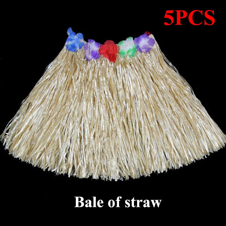 1pc/5pcs-Hawaiian Hula Skirt Hawaiian Grass Skirt Tropical Hawaiian Hula Skirt Hawaiian Hula Skirt Costume Summer Beach Vacation