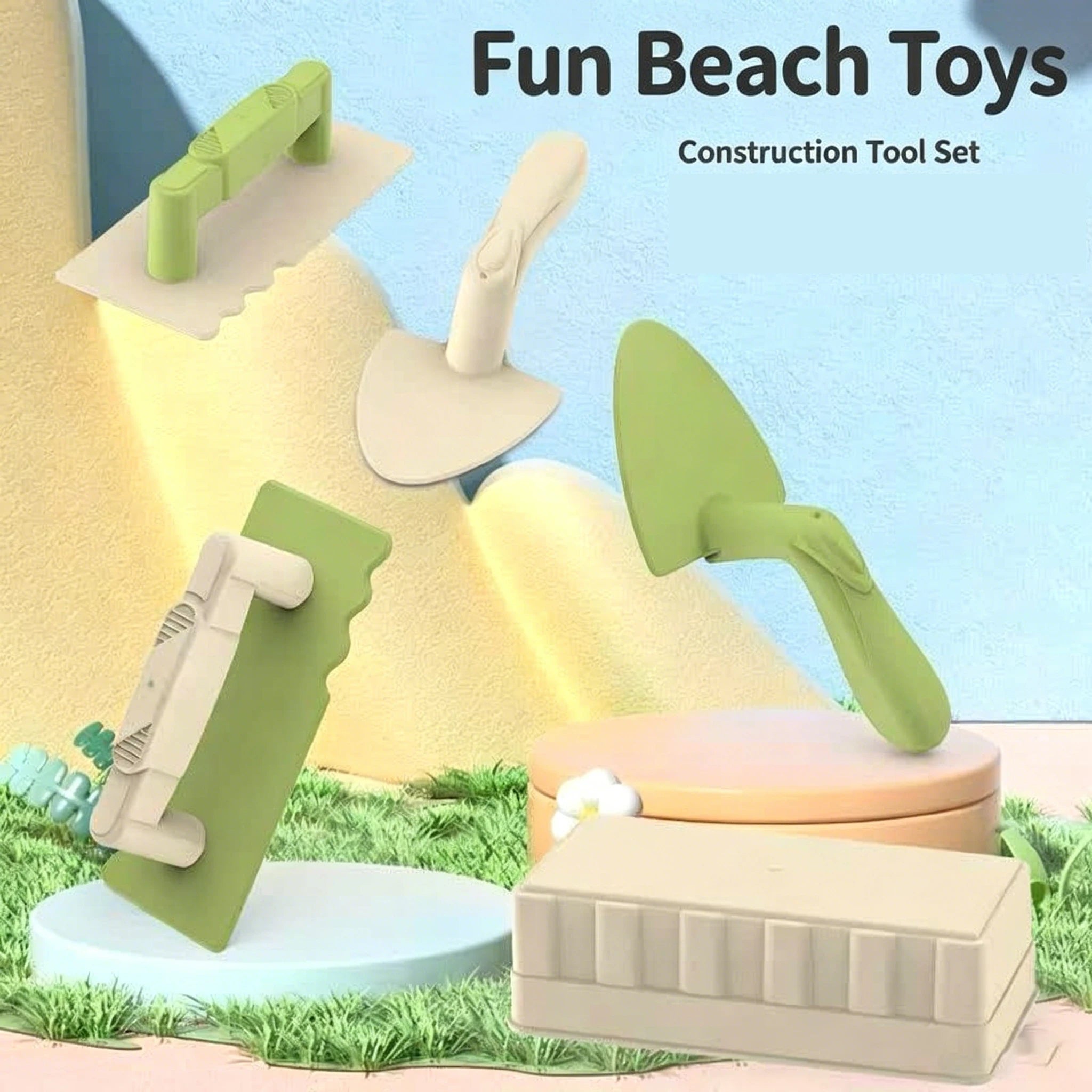 Kids Beach Toys Set Snow Toy Brick Sand Castle Mold Tool Shovel Sandbox Sand Rake for Winter and Summer Outdoor Sands Toys Gifts
