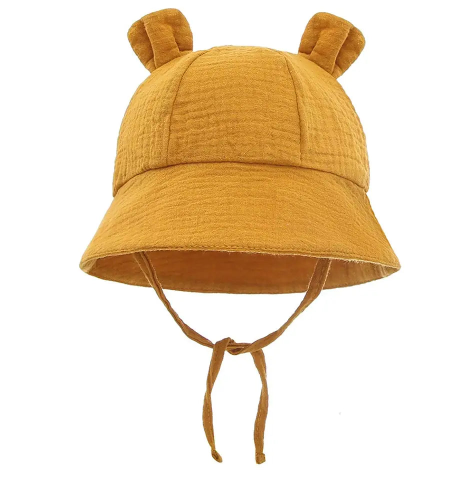 Newborn Boys Girls Bucket Hat Summer Kids Toddler Panama Cap 0 to 12 Months Soft Cotton Baby Sun Hat With Ears Cute Bunny