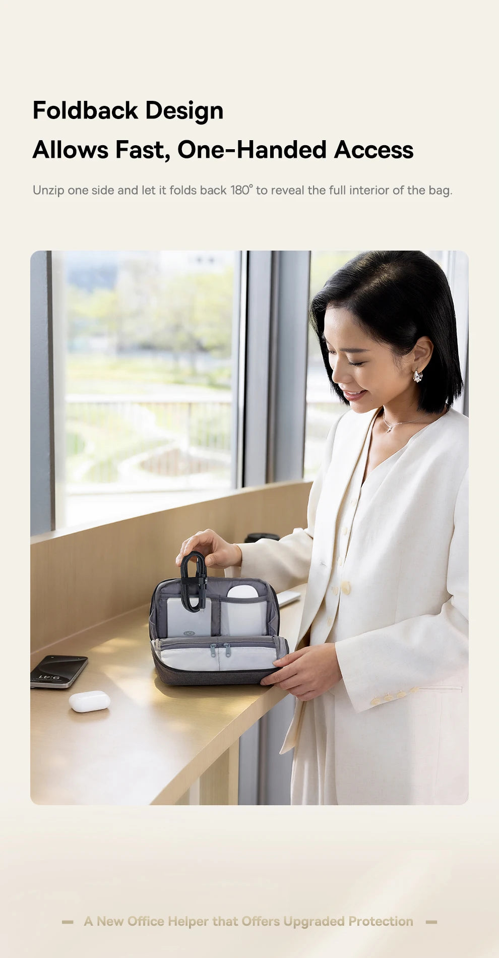 Baseus Phone Storage Bag for iPhone 17 Samsung Waterproof Digital Electronic Organizer Portable Power Bank Charger Camera Bag