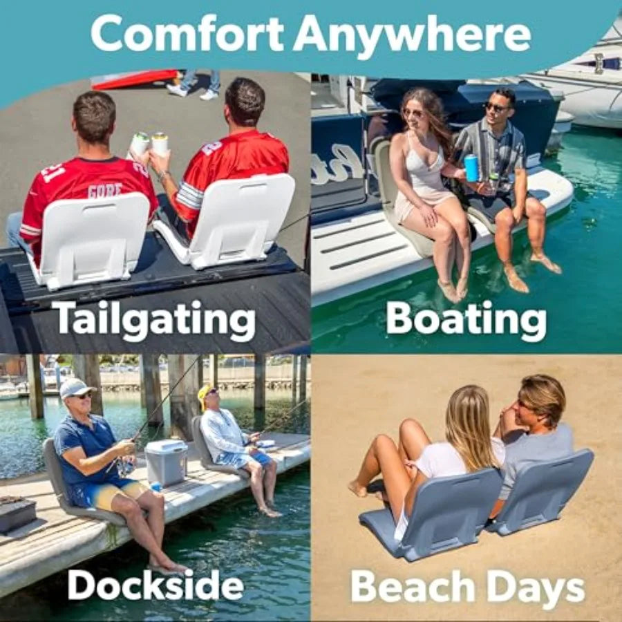 Coast Modern Portable Poolside Chair Adult Foldable Flip Chair for Pool Beach Tailgating and Stadium Durable Plastic with Back