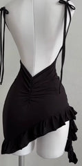 2025 popular European and American new dress with summer high-end feel Y2K sexy backless lace up spicy girl's hip hugging skirt