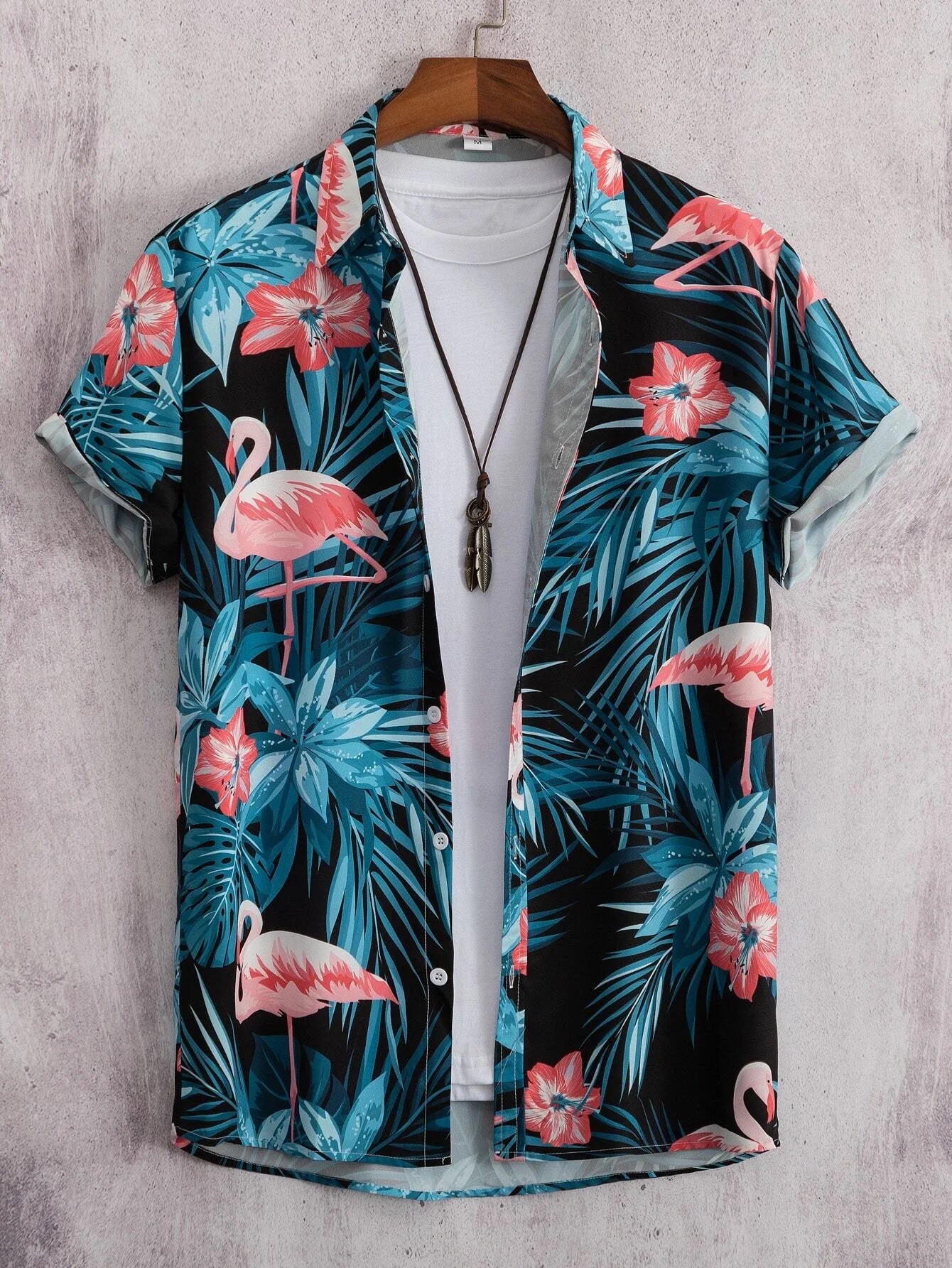 Tropical Coconut Tree Pattern Men's Short Sleeve Button Down Lapel Shirt For Summer Resort Holiday Hawaiian Style oversized tops